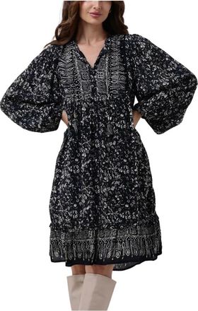 Moliin Salome Zwarte Midi Jurk - Dames - Zomerkleedjes - Zwart - XS - Kleedjes