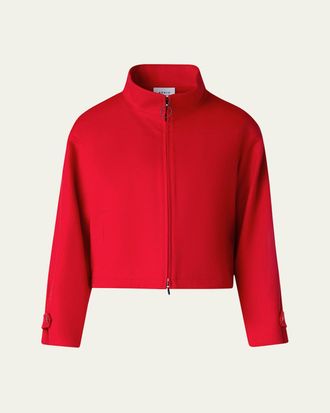 Akris Wool-Cashmere Crop Zip Jacket
