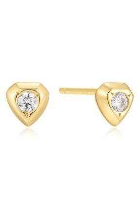 Ania Haie Sparkling Shield Stud Earrings in Shiny Gold at Nordstrom
