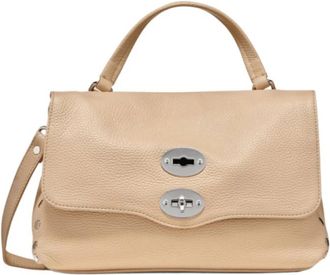 Zanellato Roze handtas met verstelbare schouderriem - Dames - Handtassen - Beige - ONE Size - Leer - Tassen