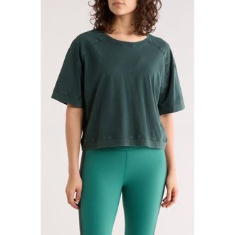 Zella Vintage Wash Boxy Tee in Green Timber at Nordstrom Rack, Size X-Small