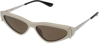 Alexander McQueen Cross-Bar Zonnebrillen - Dames - Zonnebrillen - Wit - 57 MM - Nylon - Accessoires