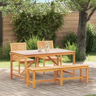 Berkfield Home 4 Piece Garden Dining Set Solid Wood Acacia in Brown