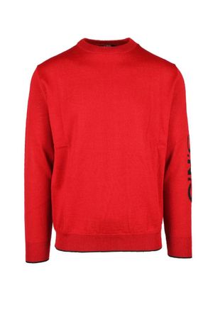 Costume National Red Crewneck Virgin Wool-Blend Sweater
