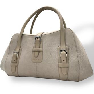 Loewe Beige Black Pink Cotton Leather Handbag Tote Bag (Pre-Owned)