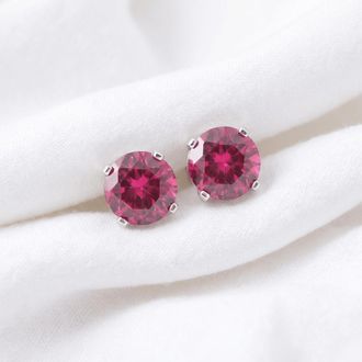 Pompeii3 1Ct TW Ruby Studs in 14k White or Yellow Gold