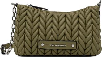 Karl Lagerfeld Borsa a tracolla con placca logo - Verde