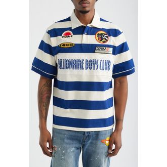 Billionaire Boys Club Trails Stripe Cotton Polo in Ecru at Nordstrom, Size Medium
