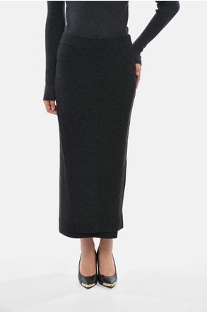 Balenciaga Knit Pencil Skirt with Elastic Waist Balenciaga