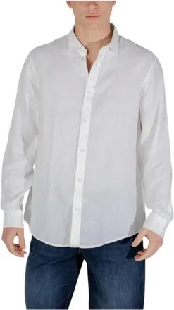 A|X Armani Exchange Heren, Overhemden, Wit, Maat: S Linnen