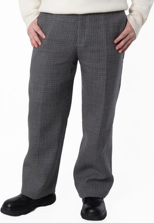 Ferragamo Houndstooth Wool Tailored Trousers, Brand Size 52 (Waist Size 36)