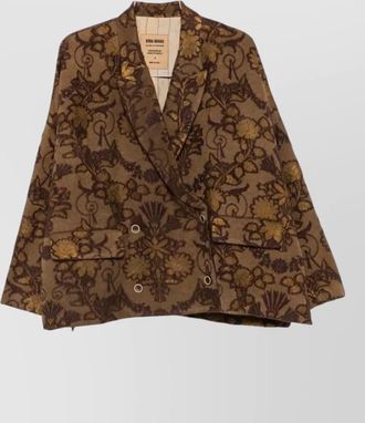 Uma Wang floral jacquard double-breasted jacket