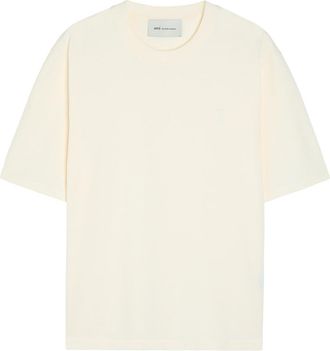 Ami Ami Paris Logo-embroidered Cotton T-shirt - Off White - XL