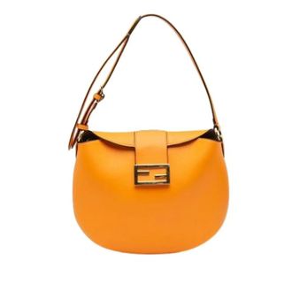 Fendi Pre-owned Hobo Bag - Dames - Pre-owned - Oranje - Maat: ONE Size Leer