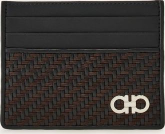 Ferragamo Uomo Porta carte di credito con intreccio Marrone