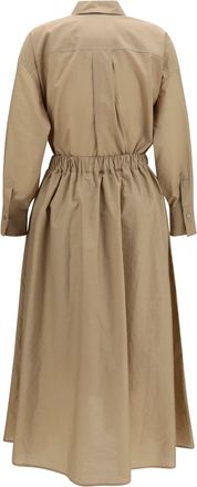 Brunello Cucinelli Womens Shirt And Skirt Dress Bleeker Beige Cotton; Polyamide