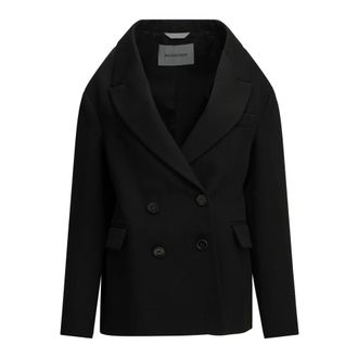 Balenciaga Stola Blazer - Dames - Jassen - Zwart - Maat: S Zijde