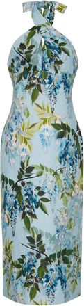Cara Cara Abito a fiori Perla con scollo allamericana - Blu