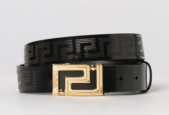 Versace Cintura in pelle di vitello stampa Greca Versace