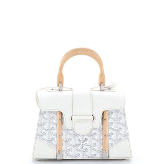 Goyard Structured Saigon Top Handle Bag Coated Canvas with Leather Mini