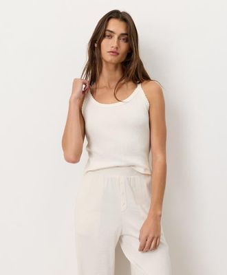 Pact Dream Rib Cami in Cream at Nordstrom, Size Xx-Large