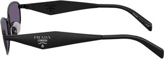 Prada 0PRD51S-7AB70W55 Acetate Rectangle Sunglasses - Black