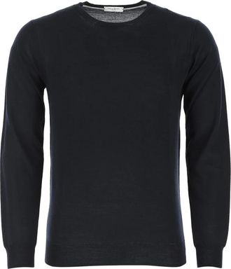 Paolo Pecora Trui met ronde hals - Heren - Ronde hals truien - Blauw - M - Wol - Truien & Vesten