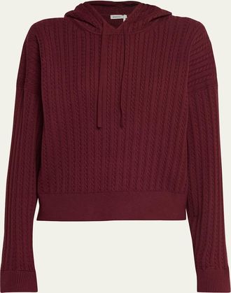 SIMKHAI Cashmere-Blend Cable-Knit Hoodie
