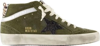 Golden Goose Mid Star Sneakers - Dames - Sneakers - Groen - 37 EU - Katoen - Schoenen