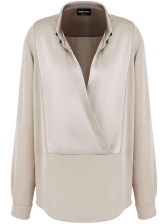Giorgio Armani Blusa drappeggiata - Toni neutri