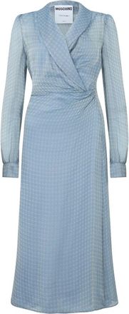 Moschino Lange jurk met V-hals - Dames - Casual kleedjes - Blauw - S - Kleedjes
