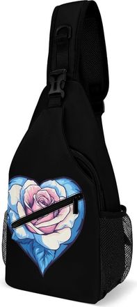 Generic Trans Proud Rose Unisex Shoulder Bags Casual Crossbody Chest Bag Sling Backpack for Hiking Cycling Travel