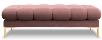 BLOOMINGLOFT Grosser Design-Pouf/ Sitzbank Mamaia Samt Rosa