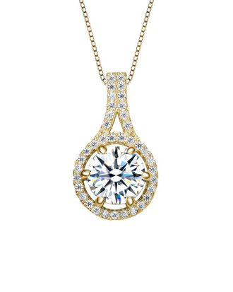 Genevive 14K Plated Cz Pendant