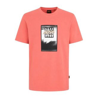 HUGO BOSS Tops, Heren, Rood, XL, Katoen, T-shirt van katoenen jersey met logoprint