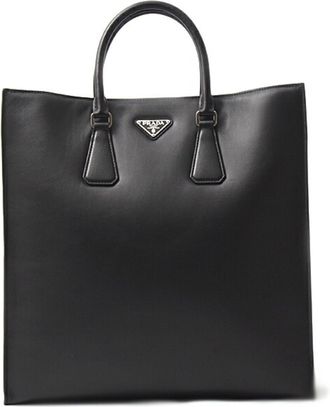 Prada Black Leather Handbag Shoulder Bag (Pre-Owned)