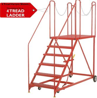 Loops 4 Tread Wide Truck Dock Loading Stairs Non Slip Platform Vehicle Step Ladder