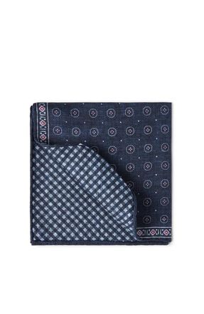 Brunello Cucinelli Silk pocket square in Navy Blue at Nordstrom