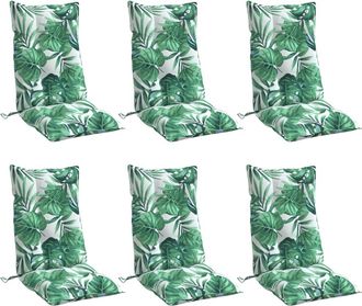 vidaXL Cojines Silla Respaldo Alto 6 Uds Tela Oxford Estampado Hojas Vidaxl