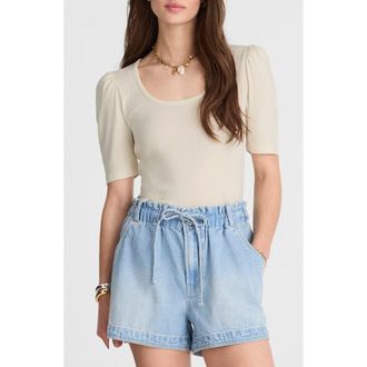 Madewell Puff-Sleeve Scoop Neck T-Shirt in Vintage Ivory at Nordstrom Rack, Size Xx-Large