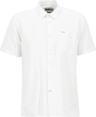 Barbour Nelson Short Sleeve Shirt - Heren - Korte mouwen Overhemden - Wit - 2XL - Katoen - Overhemden