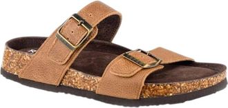 Roper Womens Jezebel Two Strap Leather Sandal In Tan