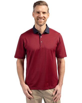 Cutter & Buck Virtue Pique Micro Stripe Mens Short Sleeve Polo