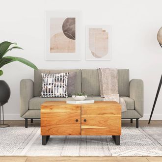 vidaXL Vidaxl - Mesa De Centro Madera Maciza Acacia Y Contrachapada 80x50x40 Cm