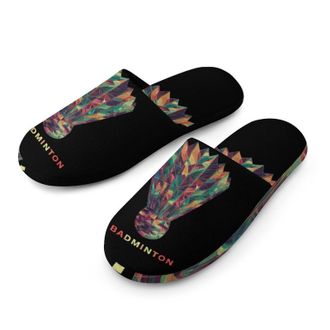 Generic Badminton Geometric Fragments Mens House Slippers Slip Indoor Slipper On Shoes Warm Outdoor