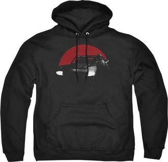 Gildan The Batman Red Moon And Batmobile Adult Pull Over Hoodie / Hooded Sweatshirt