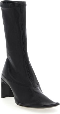 Jil Sander Womens Black Lamb Leather Ankle Boots