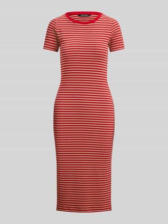 Lauren Ralph Lauren Slim Fit Freizeitkleid aus Baumwoll-Mix mit Modal-Anteil in Rot Melange, Gr&ouml;&szlig;e XXL