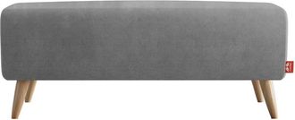 Colch&oacute;n Morfeo Banco pie de cama tapizado liso gris, 100 cm