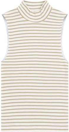 Knowledge Cotton Apparel High Neck Rib Top Top f&uuml;r Damen | wei&szlig;